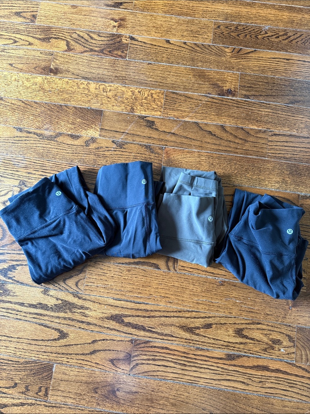High waist 4 pairs Lululemon athletica Olive Green and Black Leggings bundle